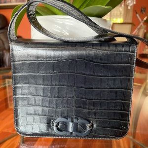 Salvatore Ferragamo Vintage Croc Crossbody Bag